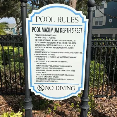 Regulatory Pool Sign Photo